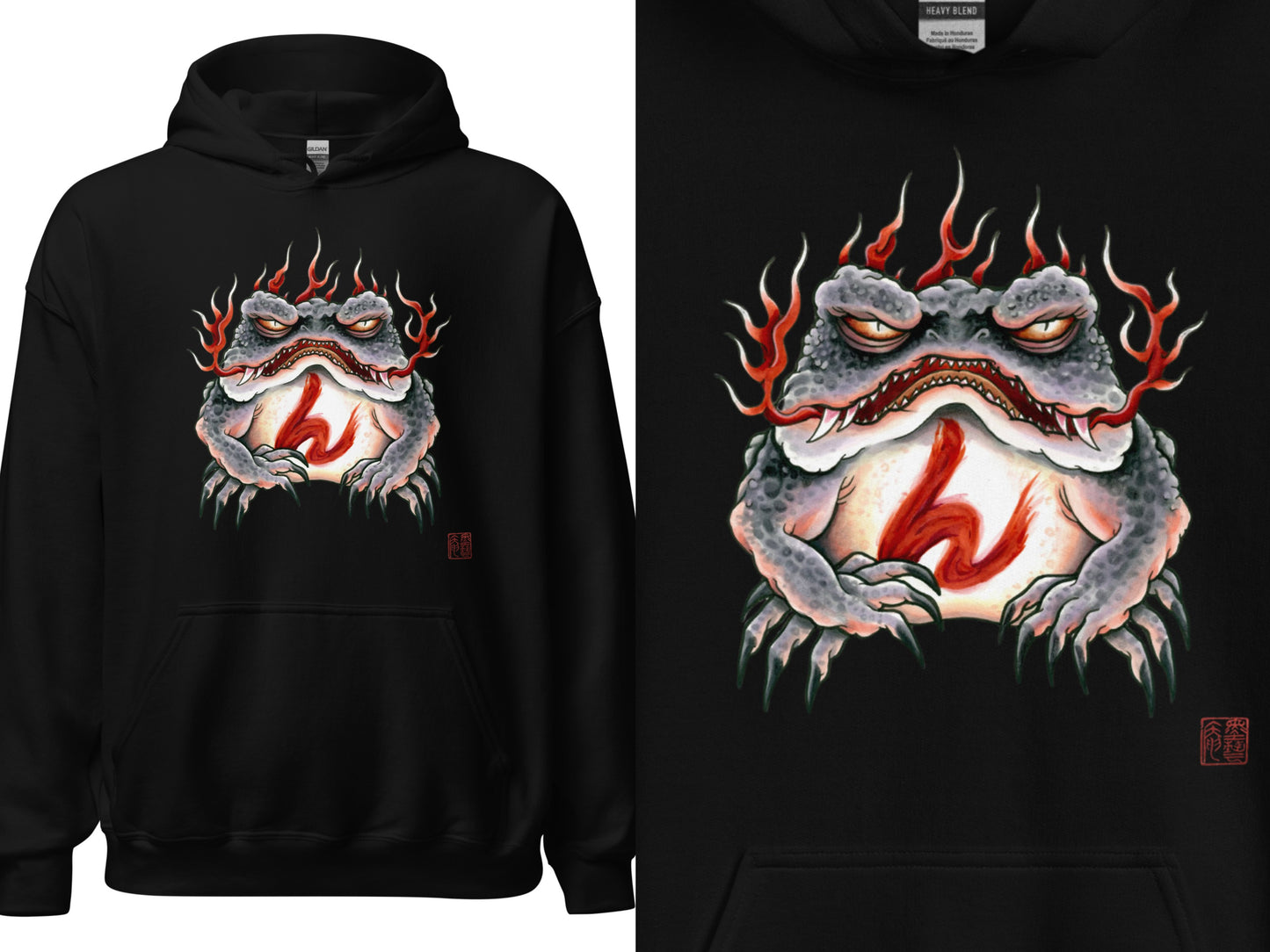 “Fight till you die” - Gaman Toad Unisex Hoodie (front)